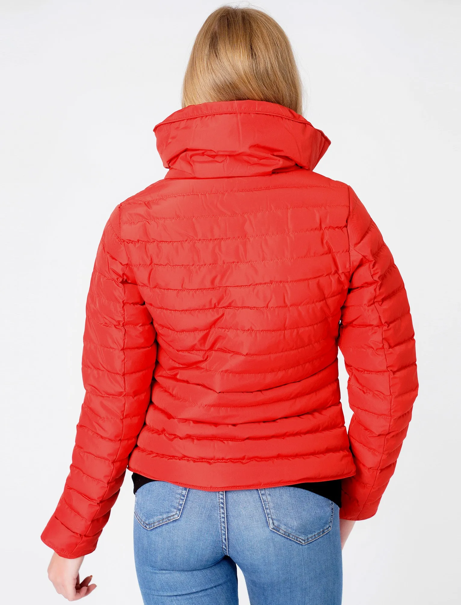 Honey 2 Funnel Neck Quilted Jacket in Crimson - Tokyo Laundry