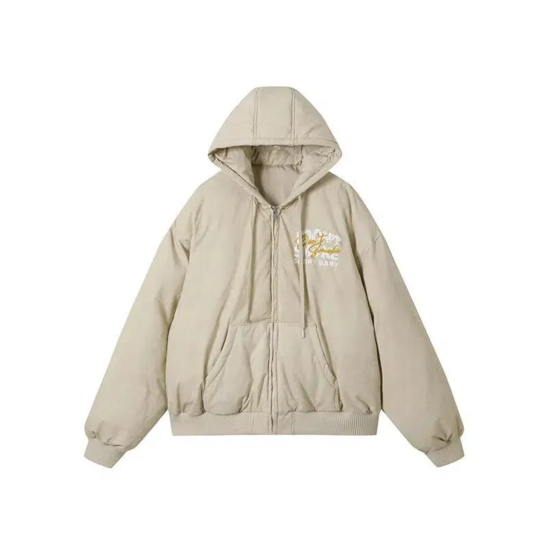 Hooded Drawstring Puffer Jacket