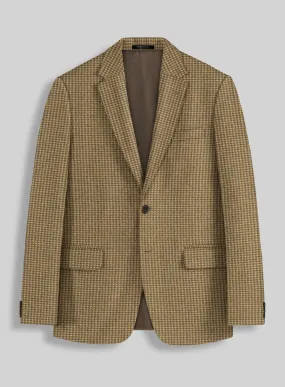 Houndstooth Tan Brown Tweed Jacket