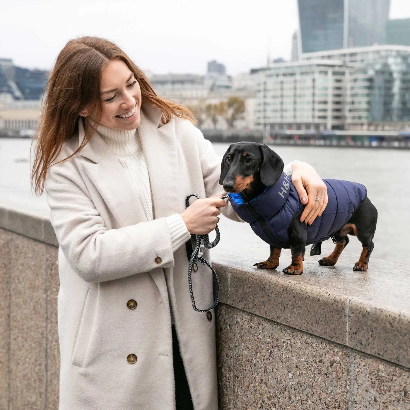 Hugo & Hudson Reversible Blue & Navy Puffer Jacket