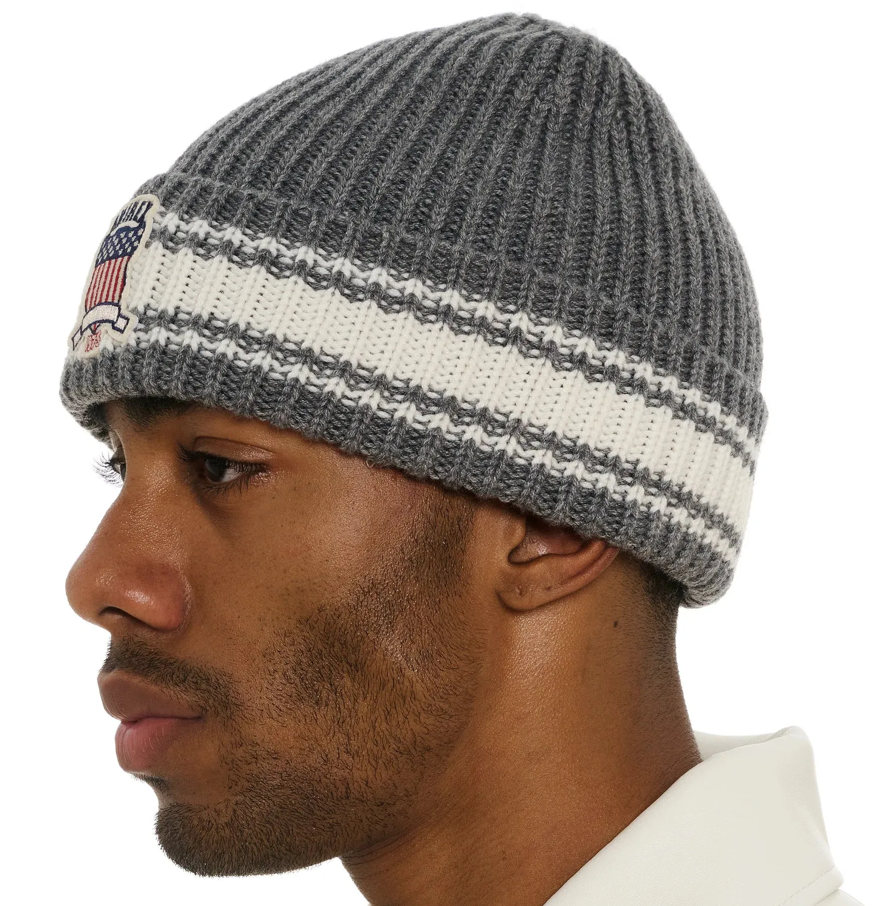 Icon Striped Beanie (Grey) - AVF23BA03GRY