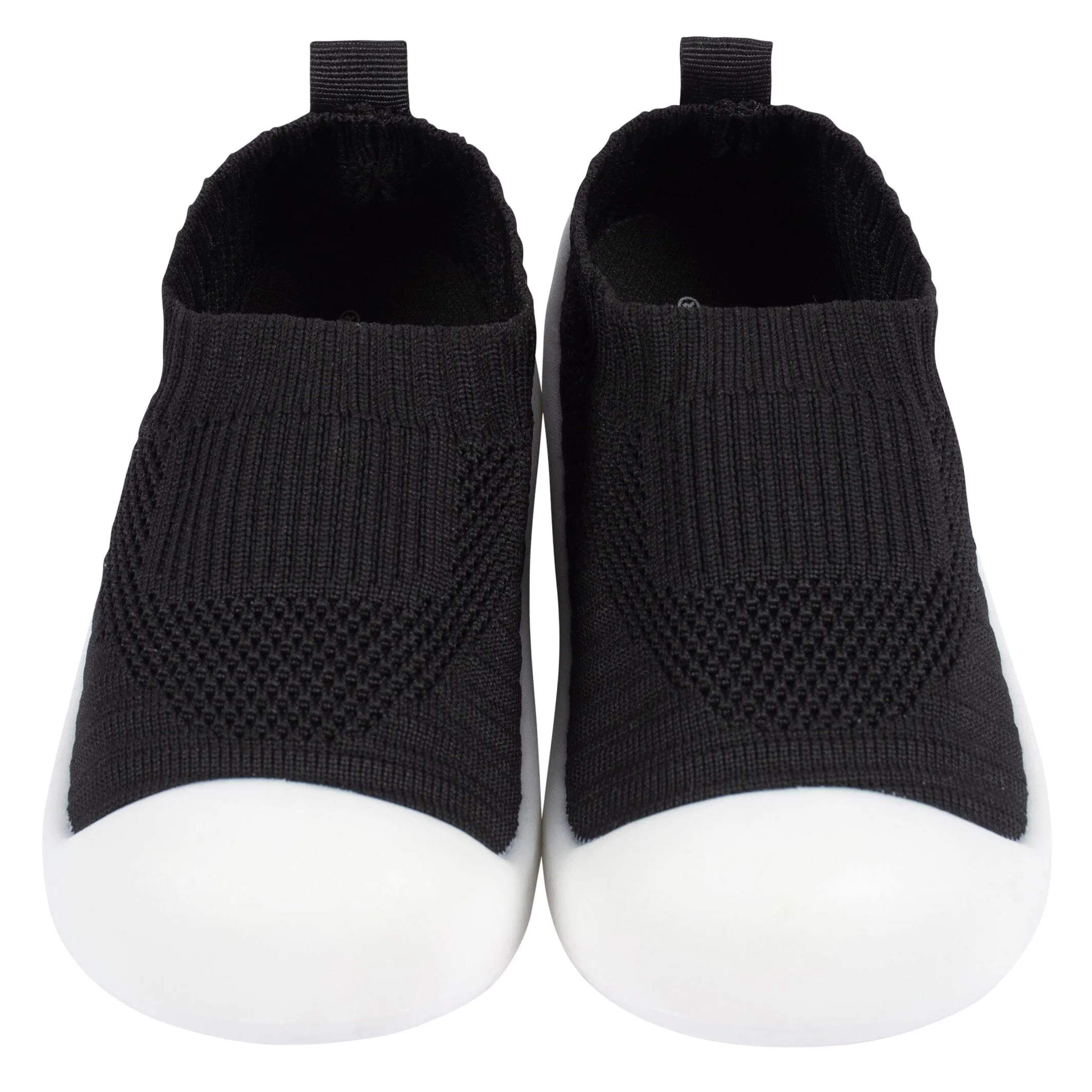 Infant & Toddler Neutral Black Stretchy Knit Slip-On Sneaker