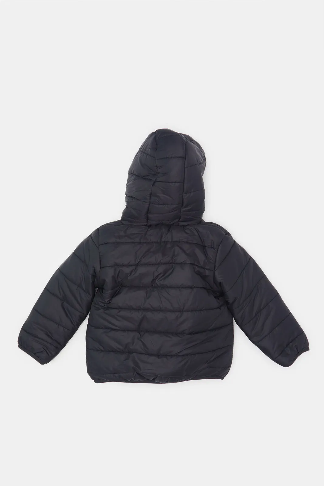 Infant Boys Black Hooded Puffer Jacket