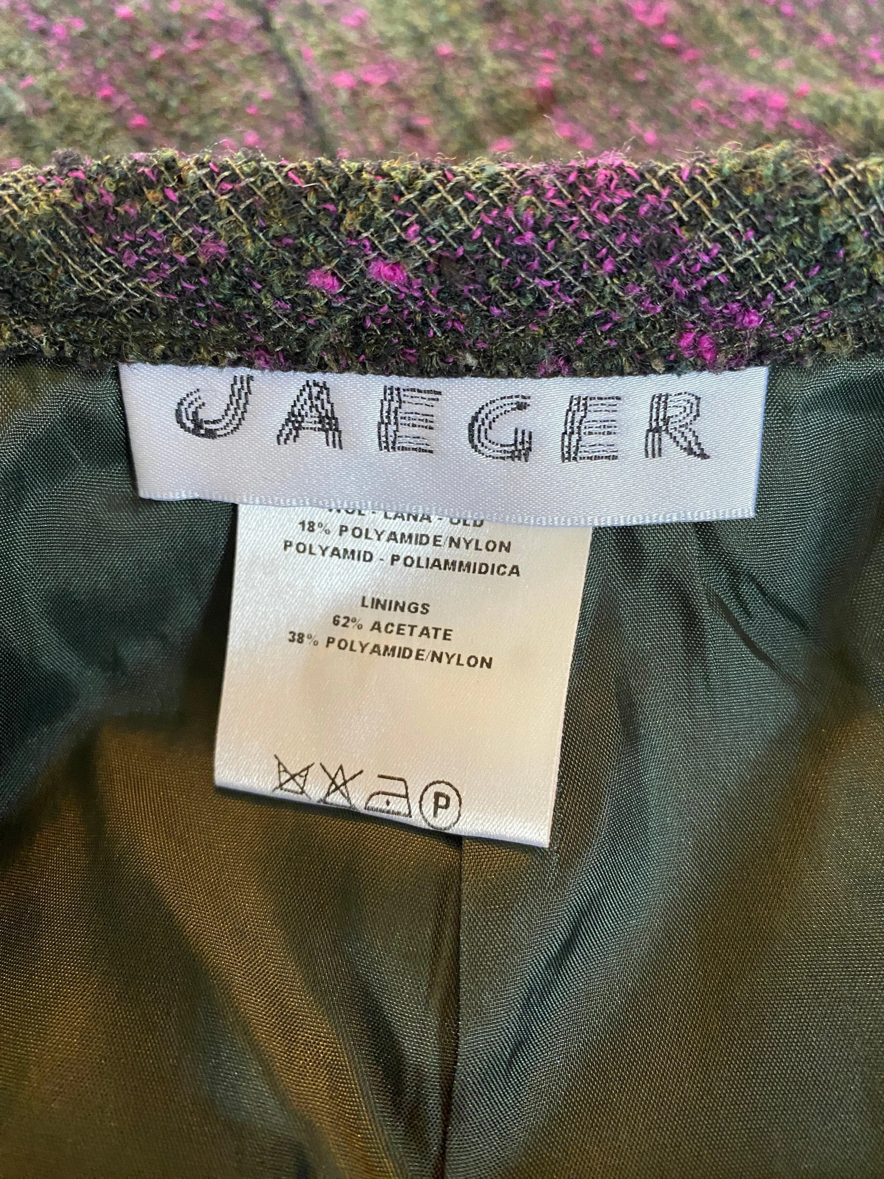 Jaeger Wool Skirt Purple and Green Skirt UK Size 16/18