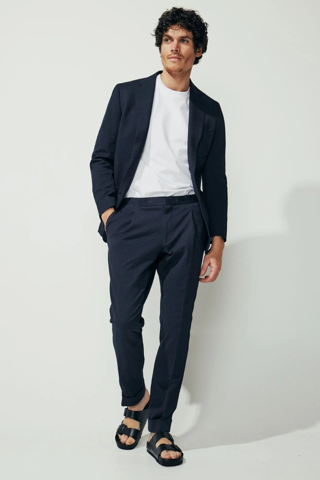 Julius Sports Jacket - Navy Seersucker