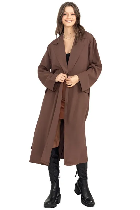 Keep Me Close Belted Women's Trench Coat