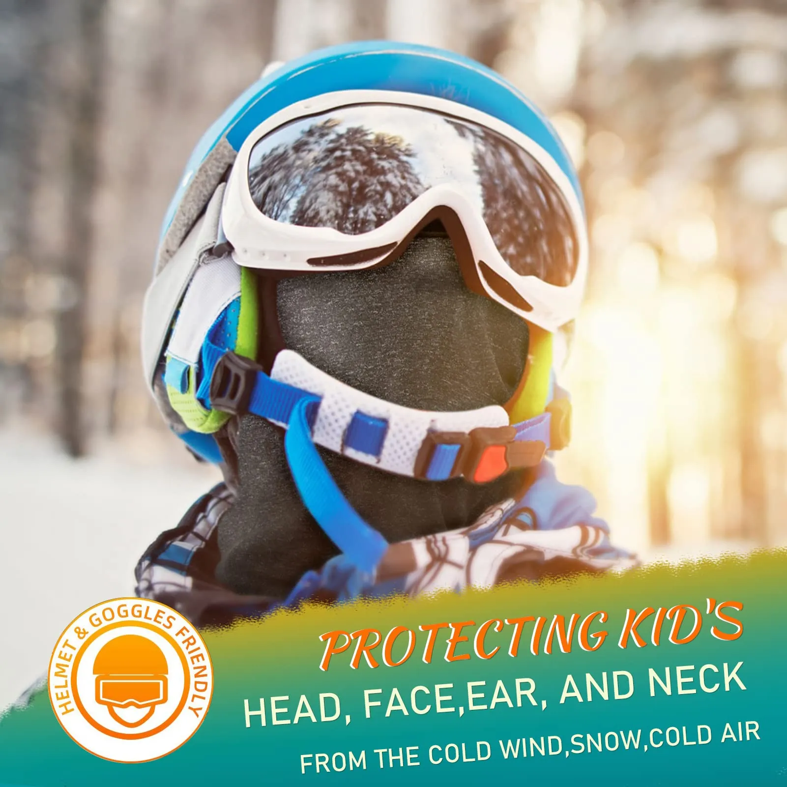 Kids Hooded Windproof Ski Face Cover