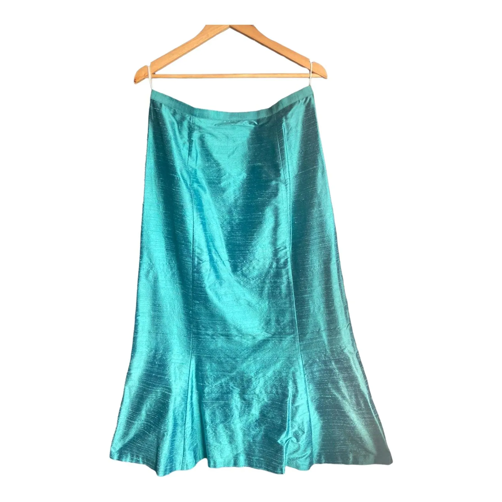 Kirsten Krog Silk Aqua Two Piece Skirt and Sleeveless Top UK Size 14