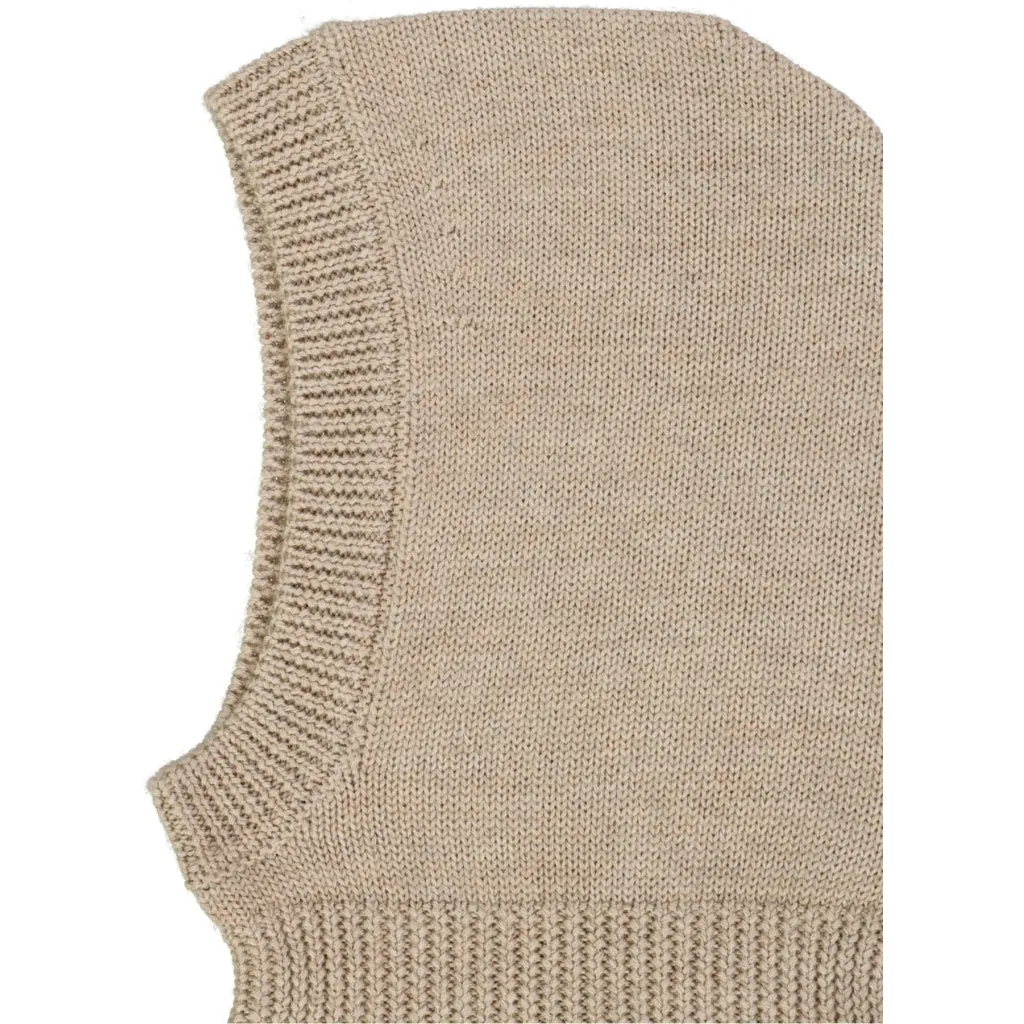 Knitted Balaclava Ello - khaki melange