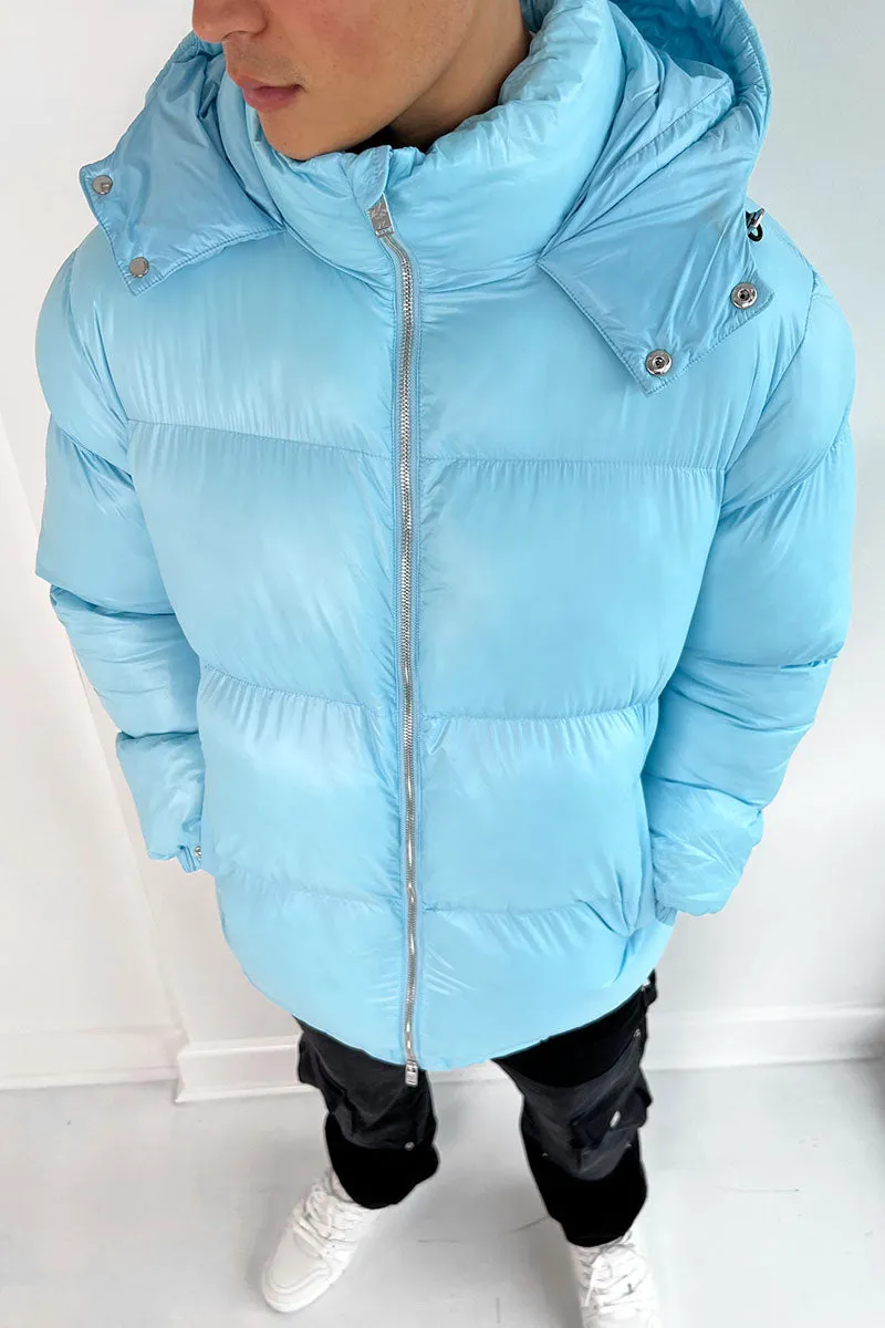 Landmark Puffer Jacket - Light Blue