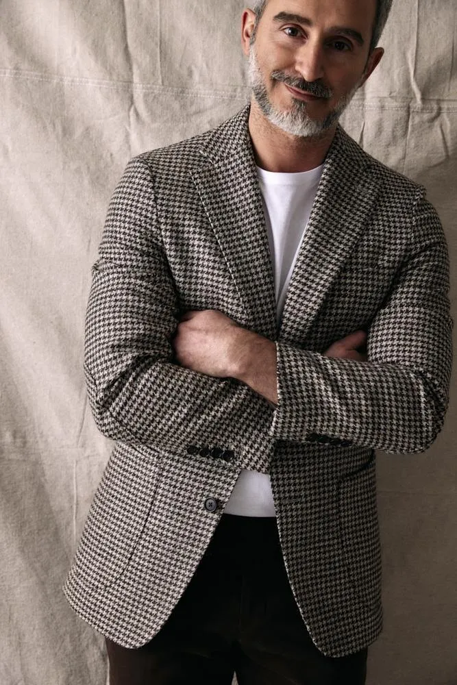 Liam Sports Jacket - Three Shades Houndstooth Undyed Wool