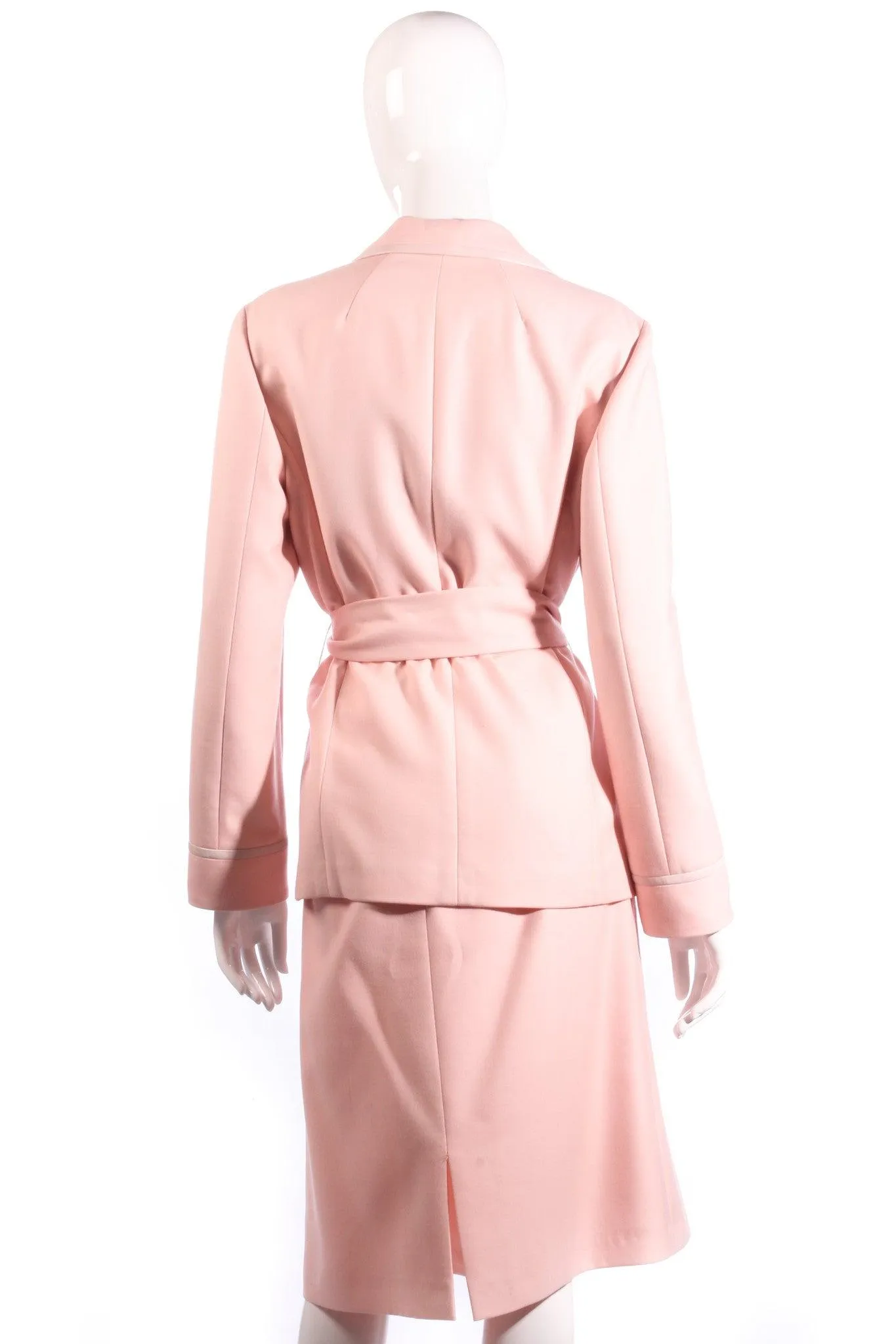 Louis Feraud Skirt Suit Pink Wool UK Size 12