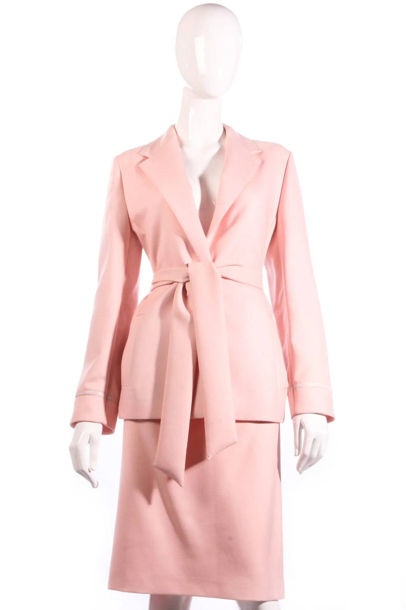 Louis Feraud Skirt Suit Pink Wool UK Size 12