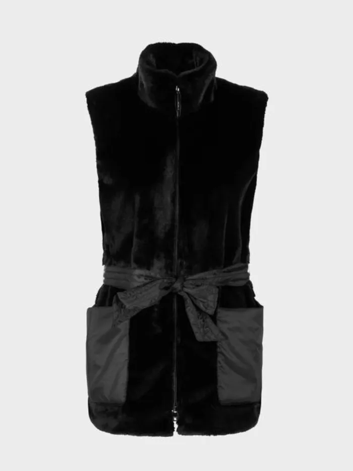 Marc Cain Additions T Black Faux Fur Gilet TA 37.03 W76 COL 900