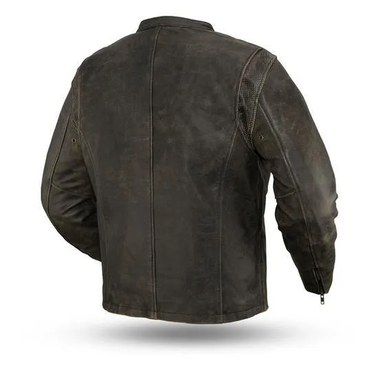 MKL - Leafy Men's Leather Motorcycle Jacket