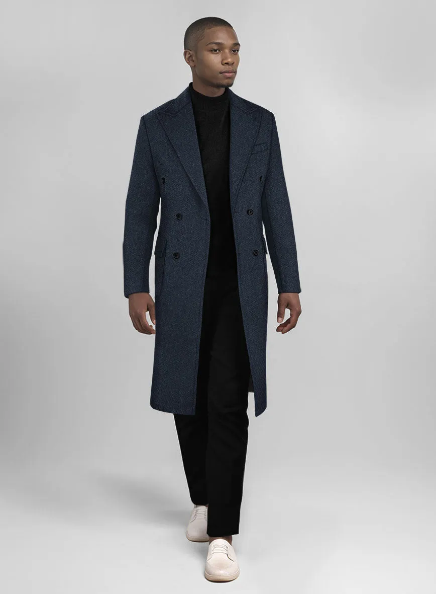 Musto Blue Heavy Tweed Overcoat