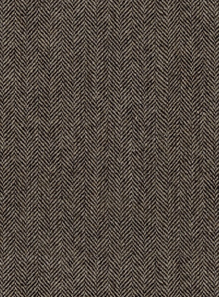 Musto Vintage Dark Brown Herringbone Tweed Overcoat