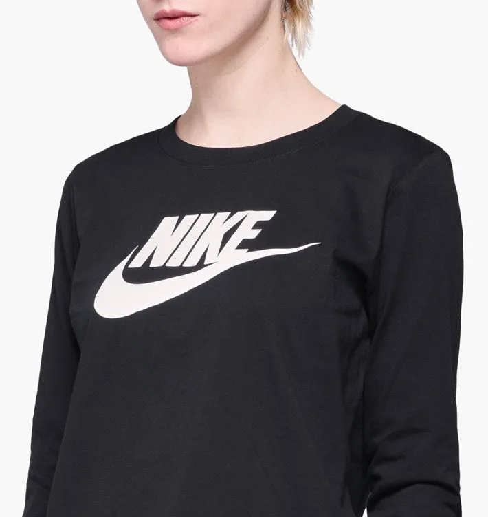 Nike Apparel  Bv6171-010 W Nsw Tee Essntl Ls Icon Ftr LIFESTYLE WOMEN Black