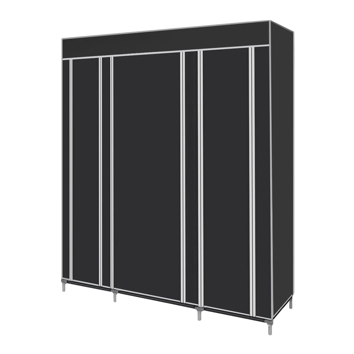 Non-woven Fabric Foldable Wardrobe, Black/Blue Color