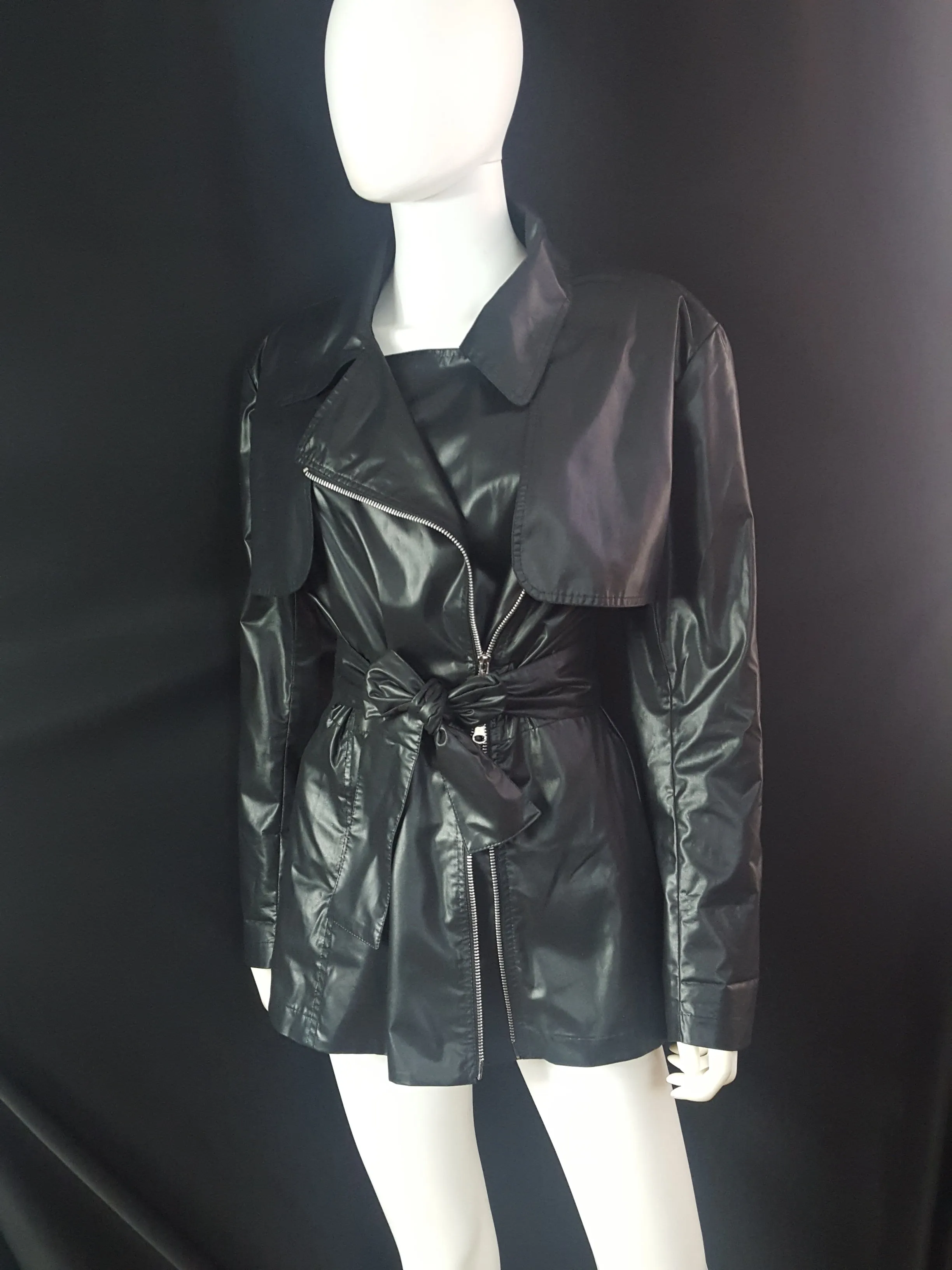 OMO Norma Kamali Crop Trench Coat Size M