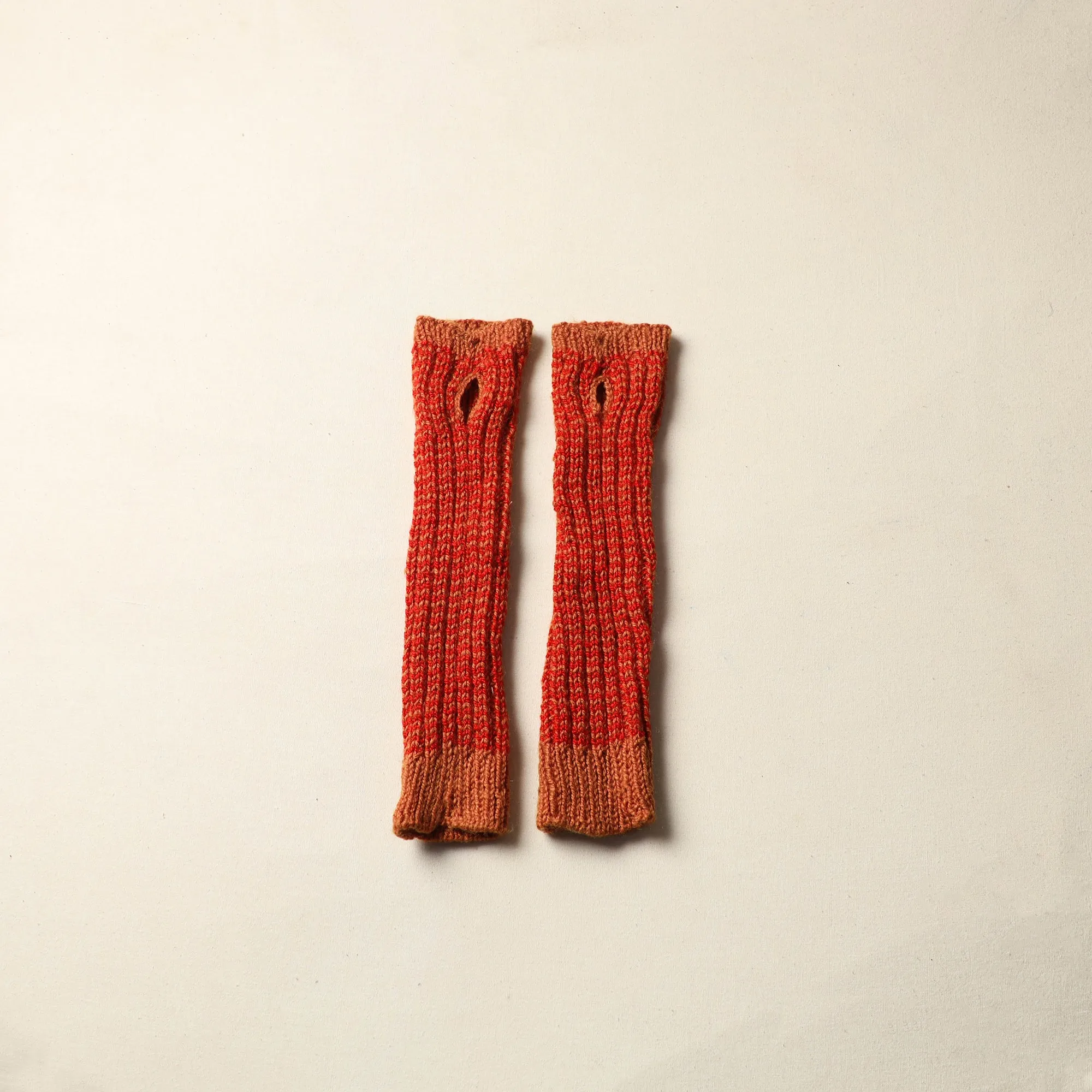 Orange - Kumaun Hand Knitted Woolen Hand Warmer 103