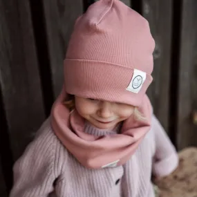 Organic Rib Beanie - Dusty Rose