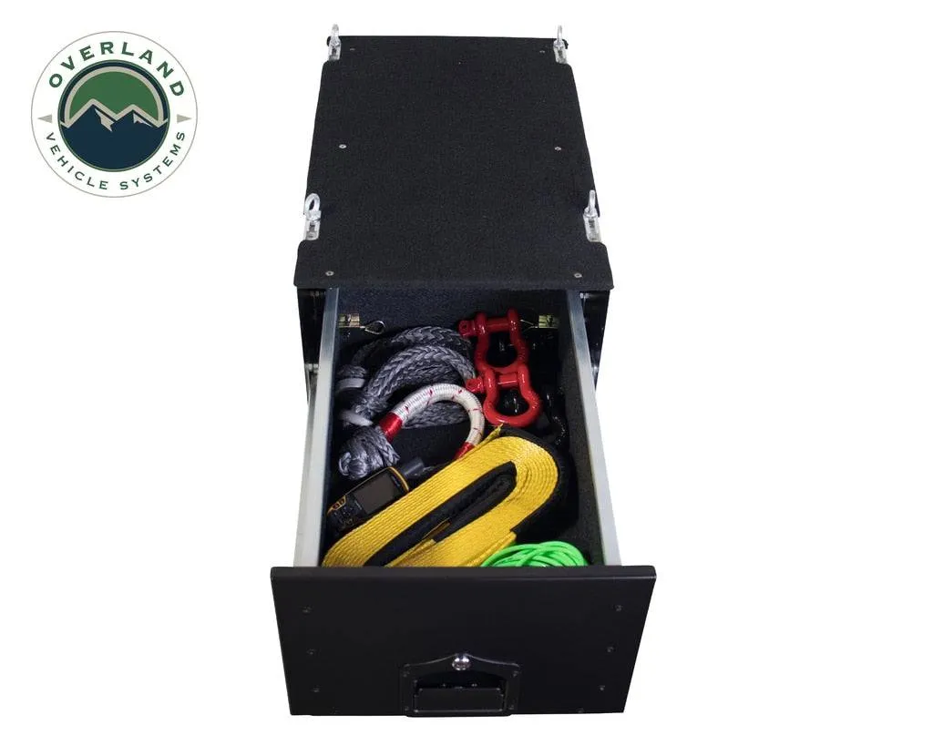 Overland Vehicle Systems Cargo Box With Slide Out Drawer Size - Black Powder Coat | Universal