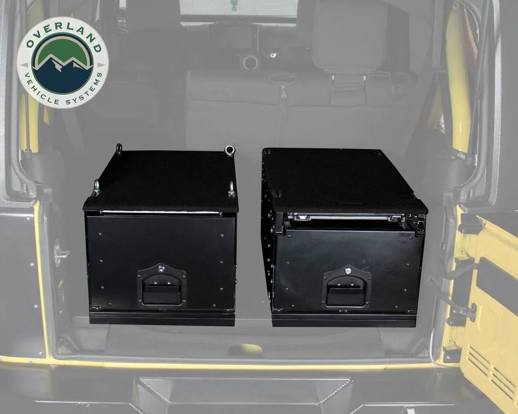 Overland Vehicle Systems Cargo Box With Slide Out Drawer Size - Black Powder Coat | Universal