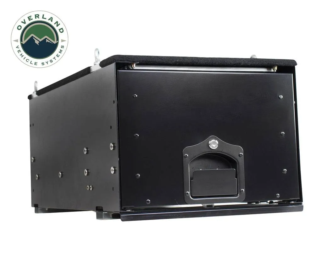 Overland Vehicle Systems Cargo Box With Slide Out Drawer Size - Black Powder Coat | Universal