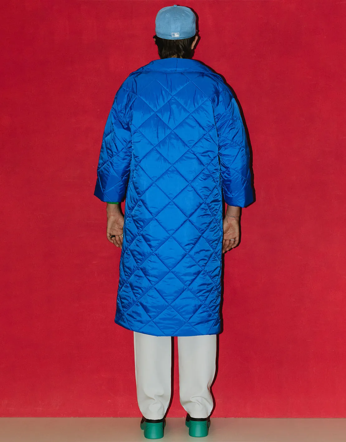 Padded quilted oversized coat