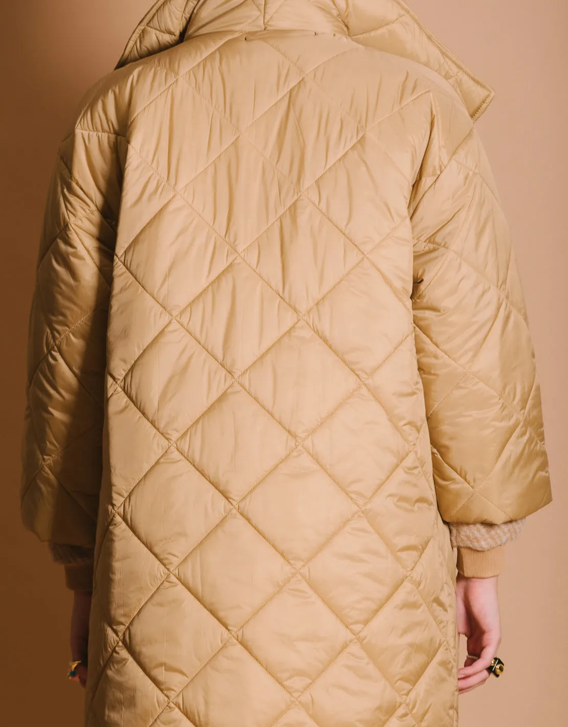 Padded quilted oversized coat