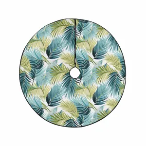 Palm Leaves Blue Green  Christmas Tree Skirt