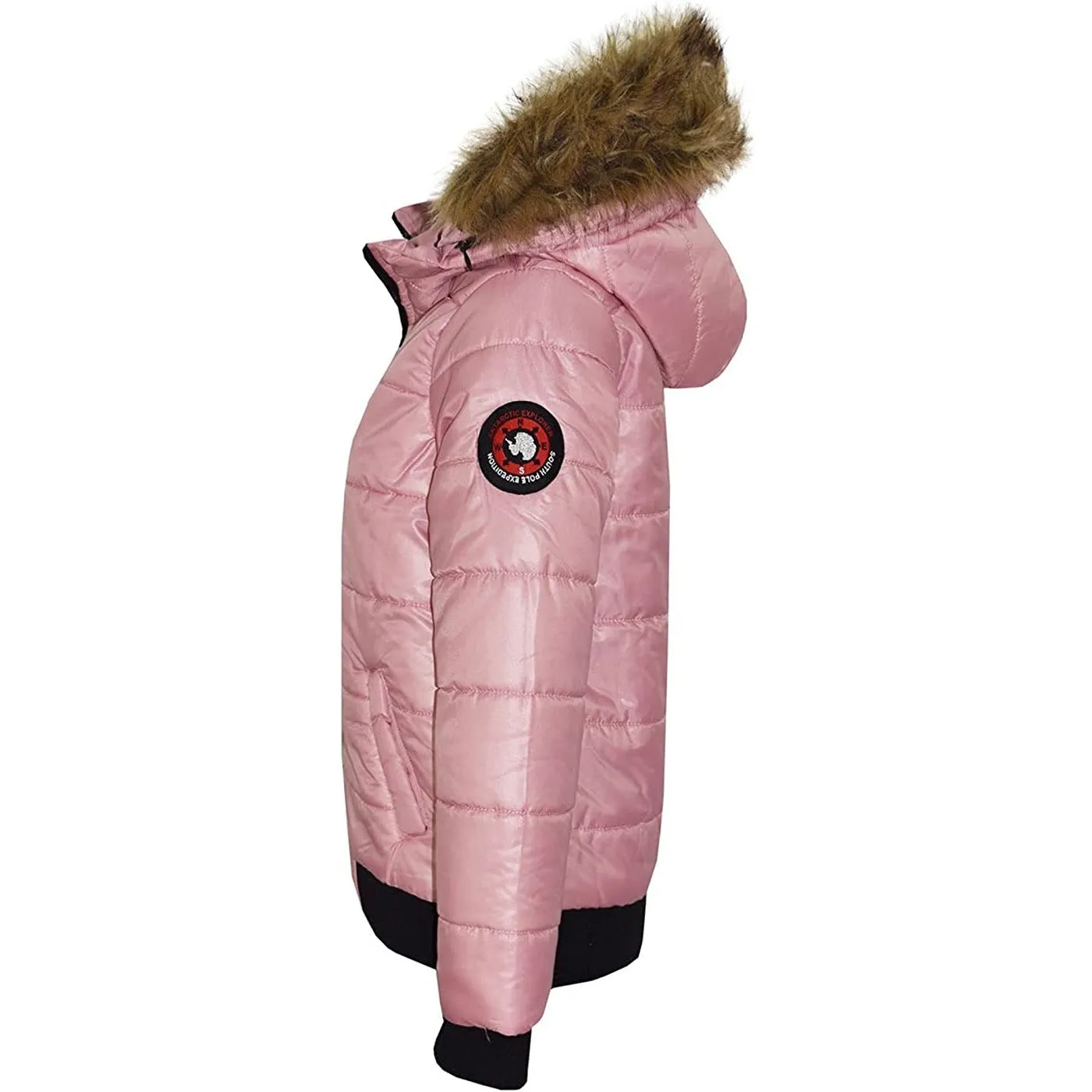 Pink Hooded Puffer Jacket