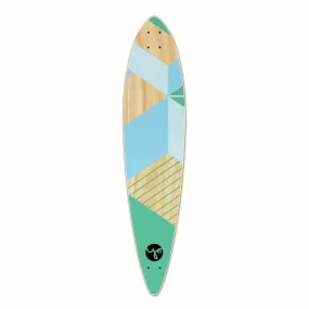 Punked Pintail Longboard Deck - Geometric Series - Green