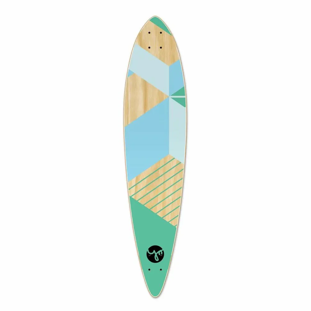 Punked Pintail Longboard Deck - Geometric Series - Green