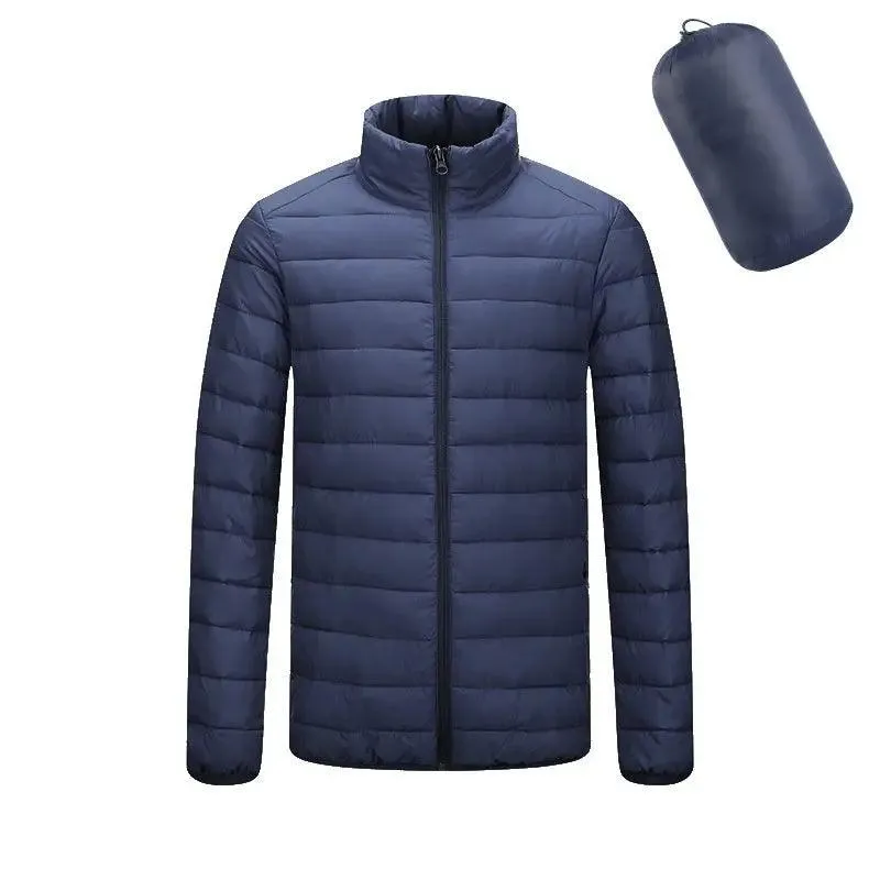 r Men's Lightweight Hooded Coat Winter Warm Solid Color ZippeJacket Fashion Men's coat