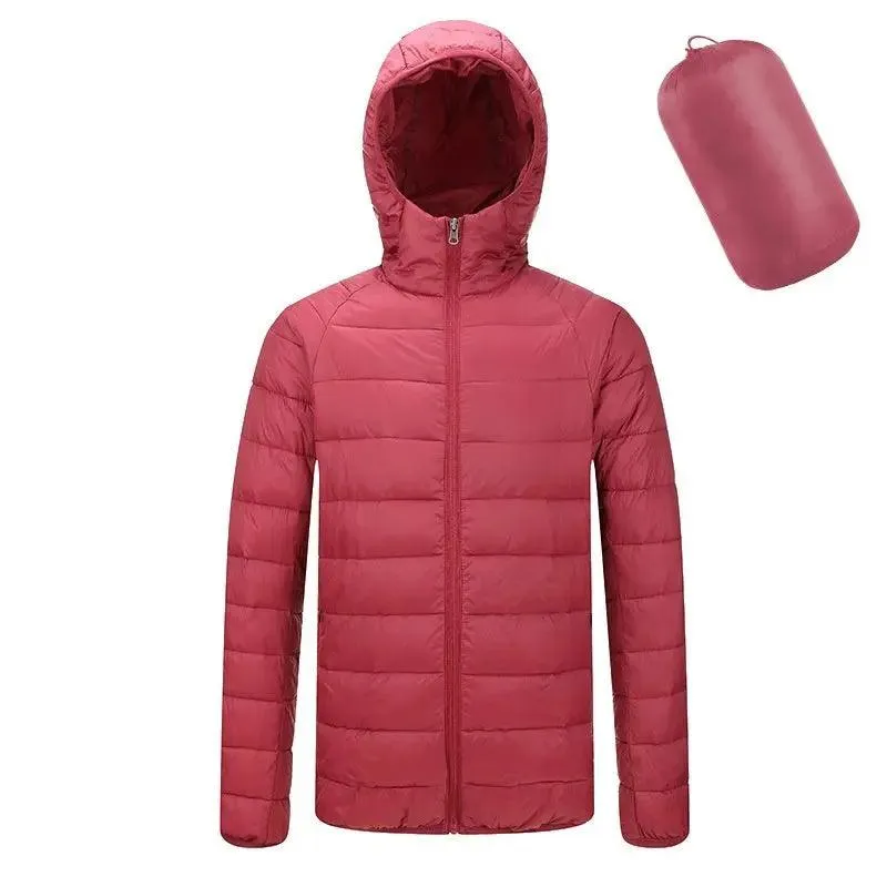 r Men's Lightweight Hooded Coat Winter Warm Solid Color ZippeJacket Fashion Men's coat