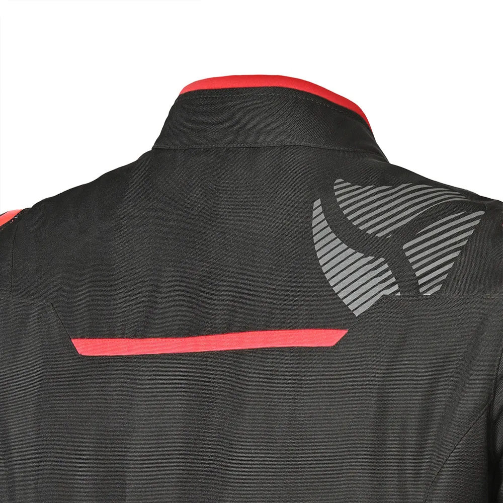 R-Tech Knight Rider Short - Motorcycle Racing Jacket - Black Dark Grey Red