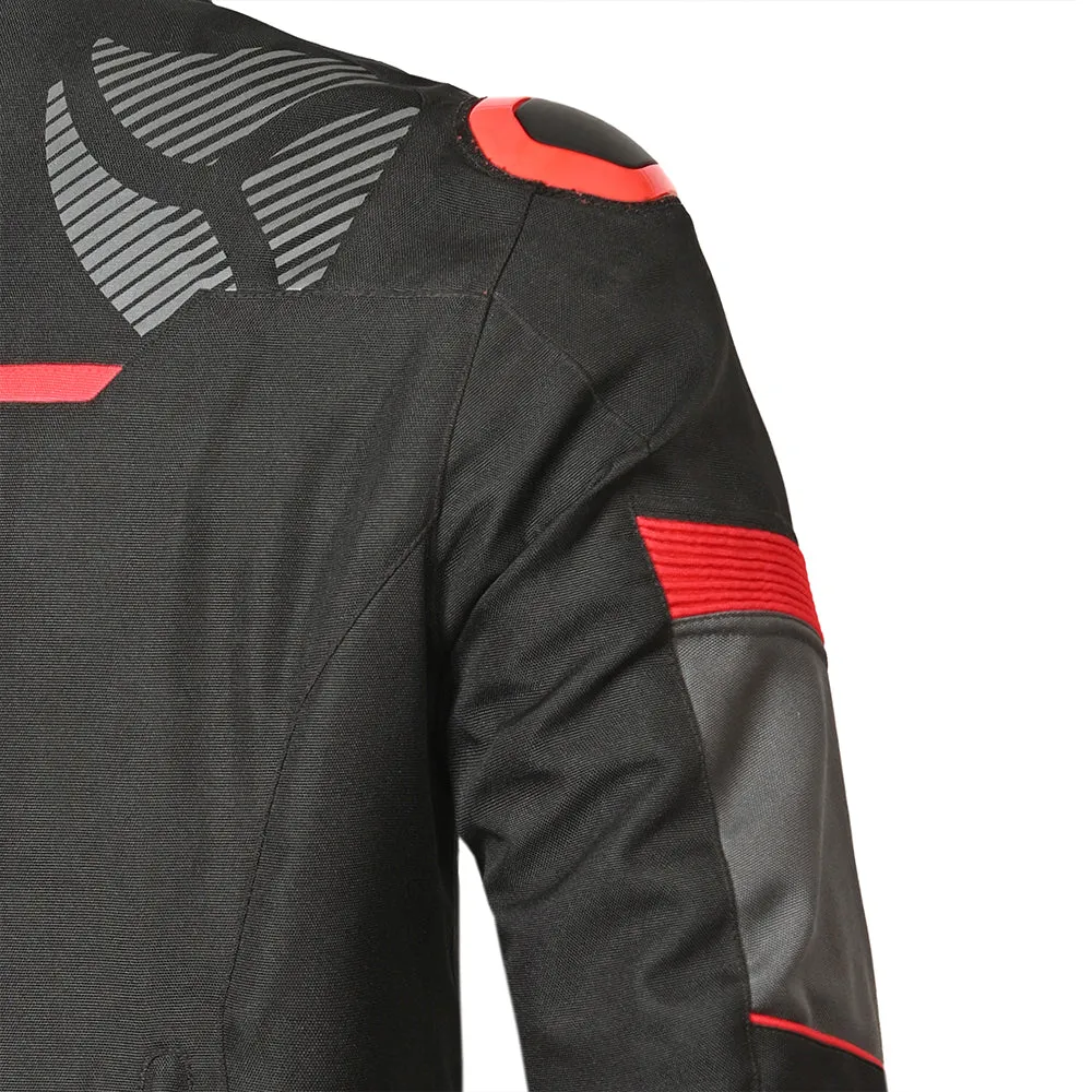 R-Tech Knight Rider Short - Motorcycle Racing Jacket - Black Dark Grey Red