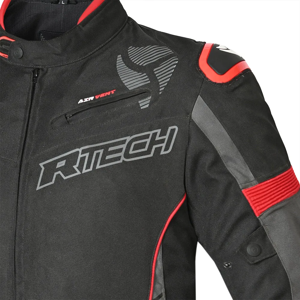 R-Tech Knight Rider Short - Motorcycle Racing Jacket - Black Dark Grey Red