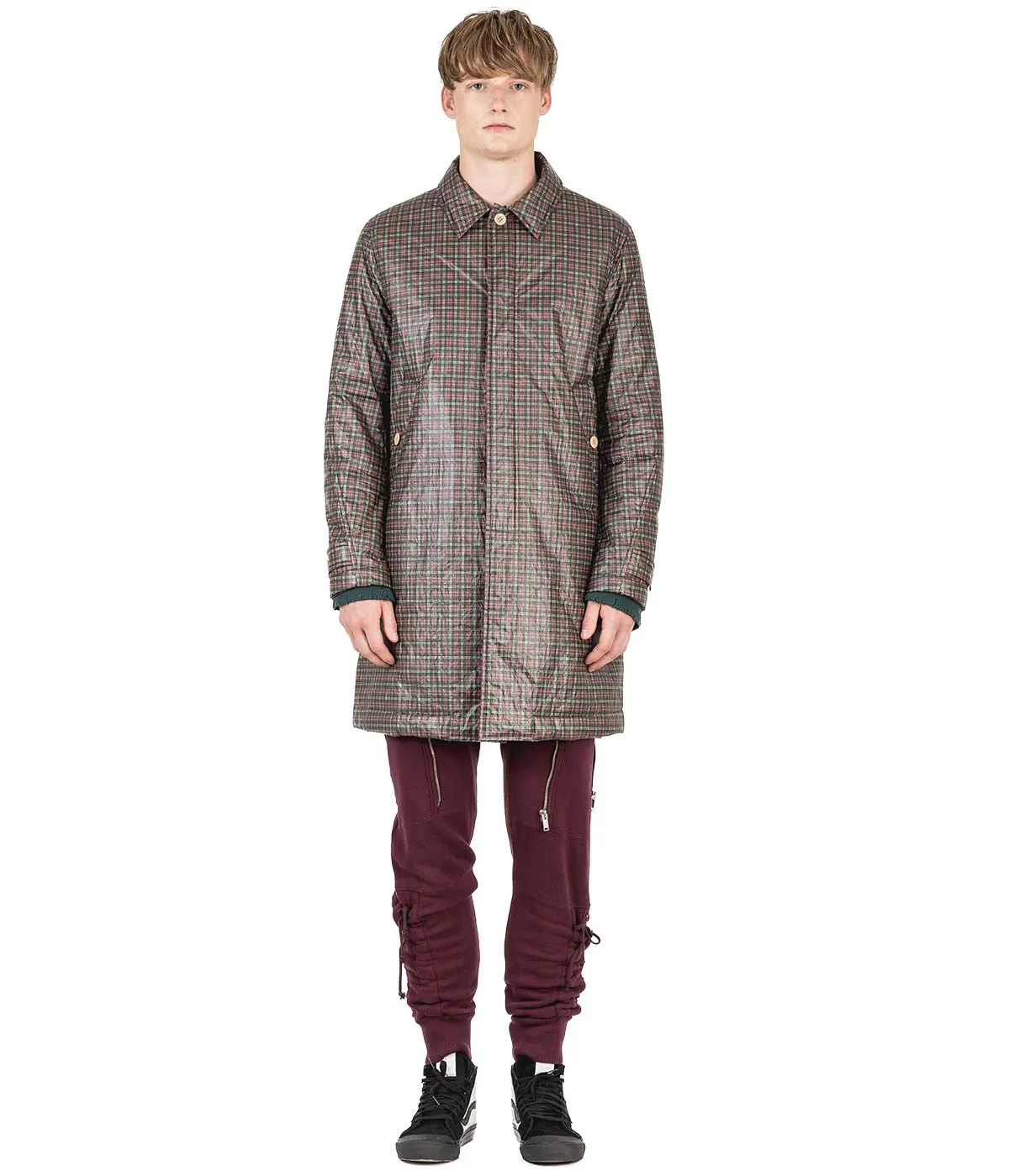 Red Checkered Primaloft Coat