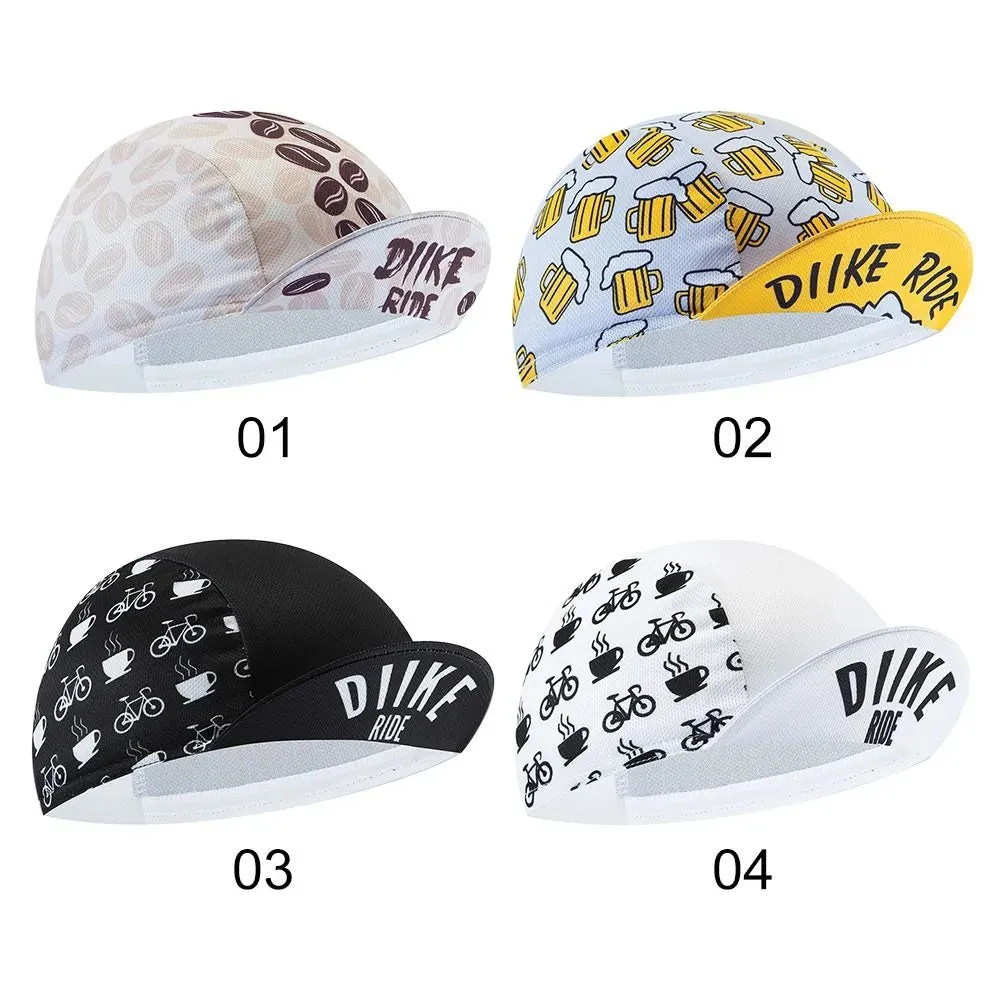 Retro Beer Coffee Ice Cream Cartoon Polyester Cycling Caps Bicycle Quick Dry Sports Hats Summer Bike Balaclava