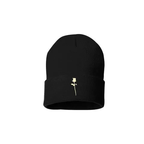 Rose Beanie Black