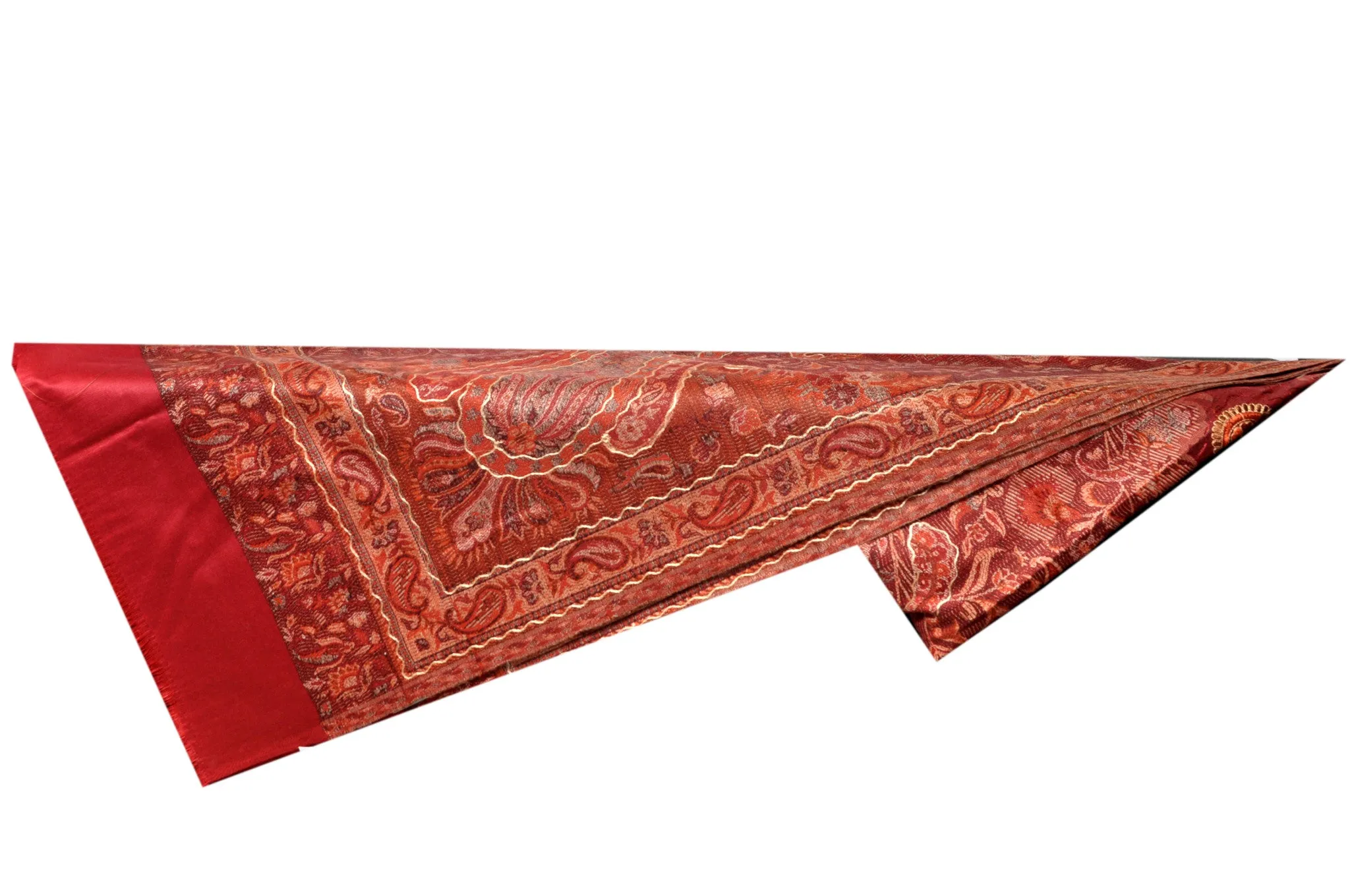 Shawl - Red with Golden Embroidery