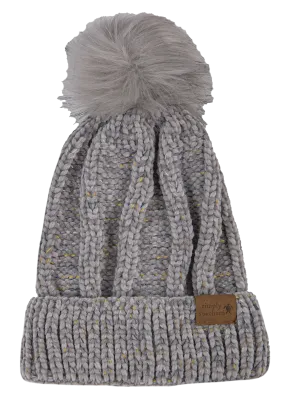 Simply Southern gray chenille pom pom beanie