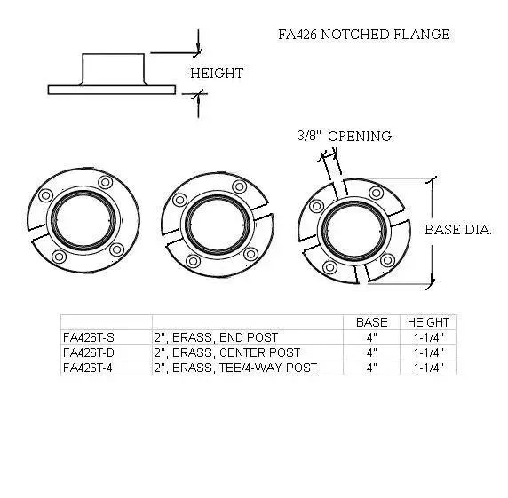 Single-Notched Flange for 2" Tubing