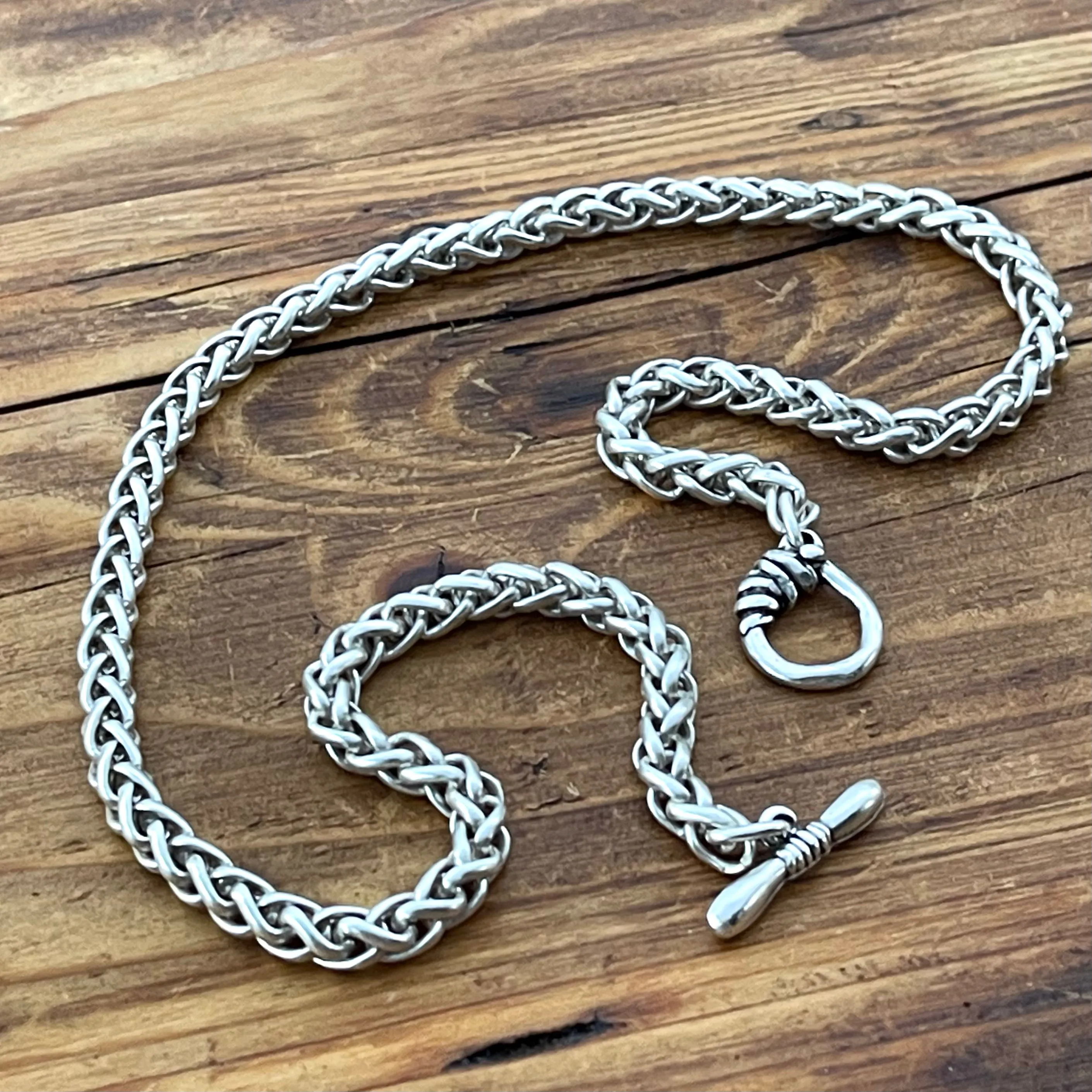 Sterling Silver over Pewter Chain w/Toggle 17”