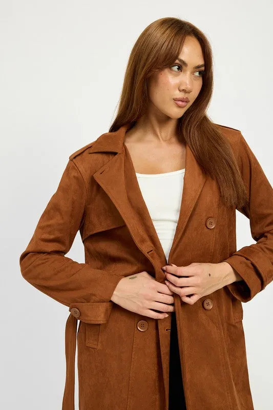 Suede Trench Coat