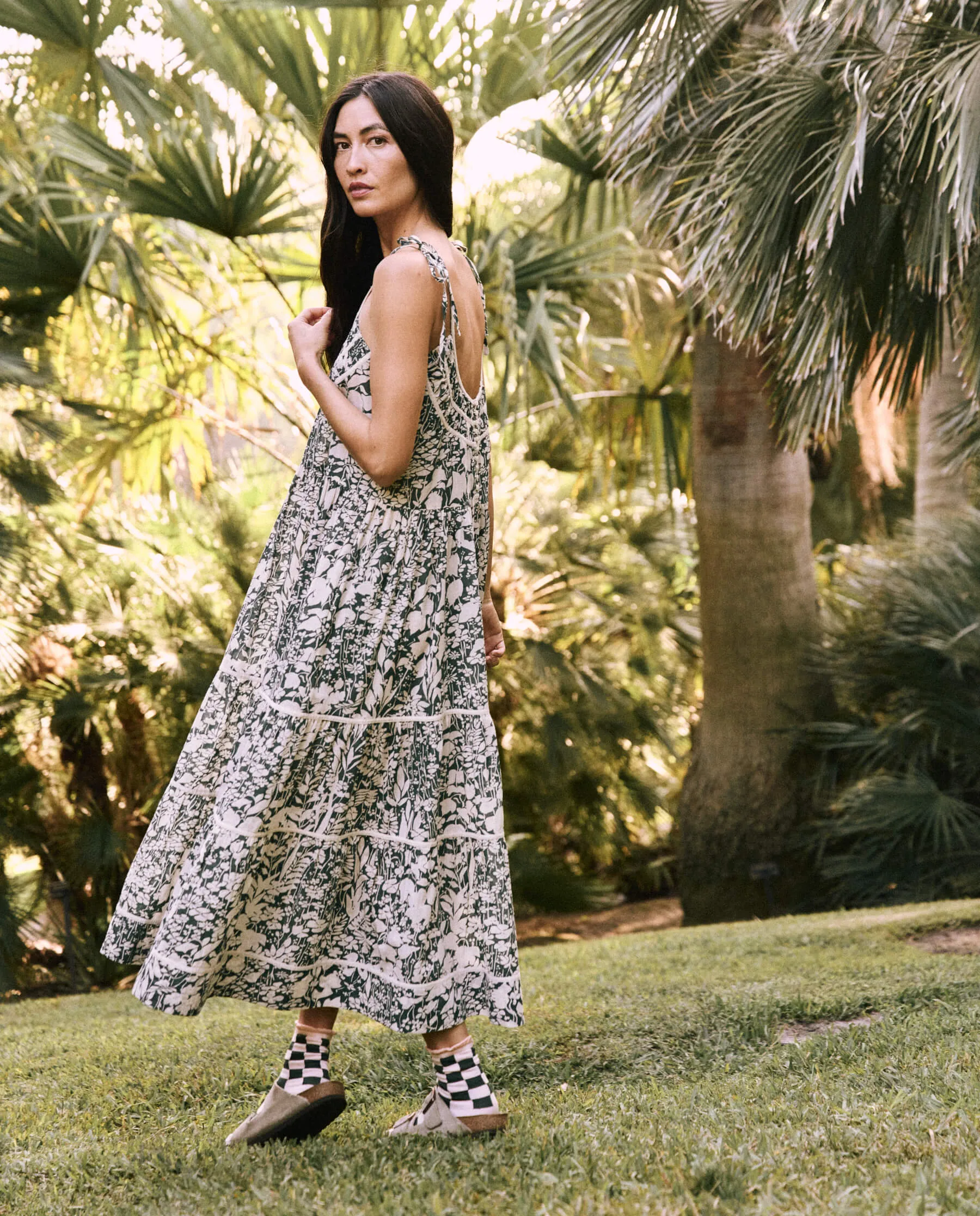 The Great - The Breeze Dress in Palm Leaf Island Floral