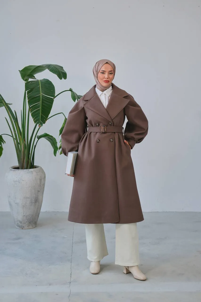 The Iconic Eva Double Breasted Balloon Sleeve Coat